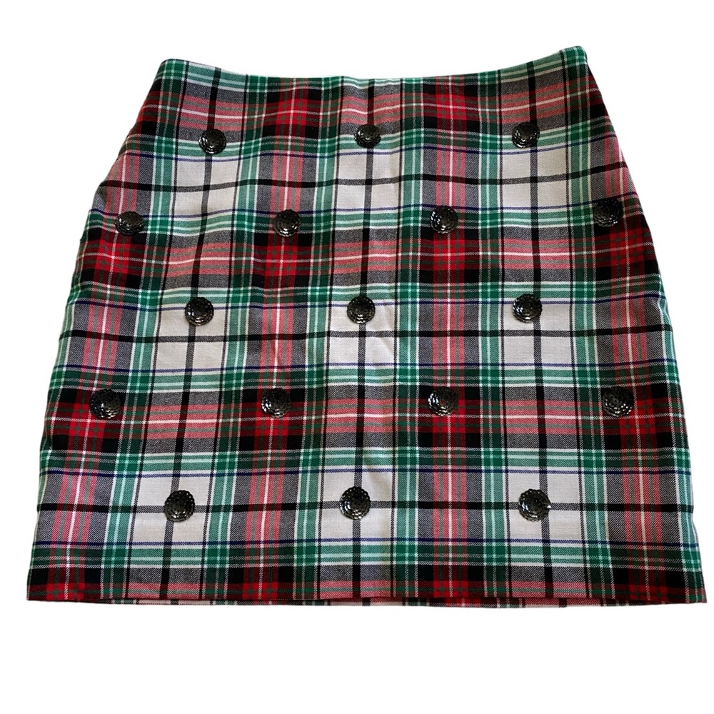 Vineyard Vines Wool Blend Plaid Embellished Lined Skirt Women’s Size 2